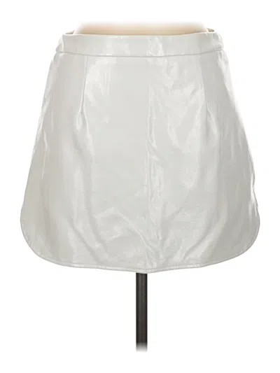 Pre-owned Superdown Faux Leather Skirt In Silver
