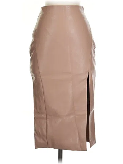 Pre-owned Superdown Faux Leather Skirt In Tan