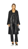 Superdown Francine Faux Leather Coat In Black