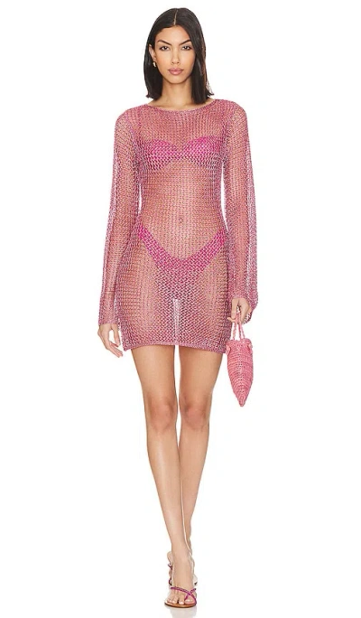 Superdown Gaia Mini Dress In Pink Metallic