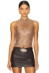 Superdown Georgia Sequin Top In Mocha