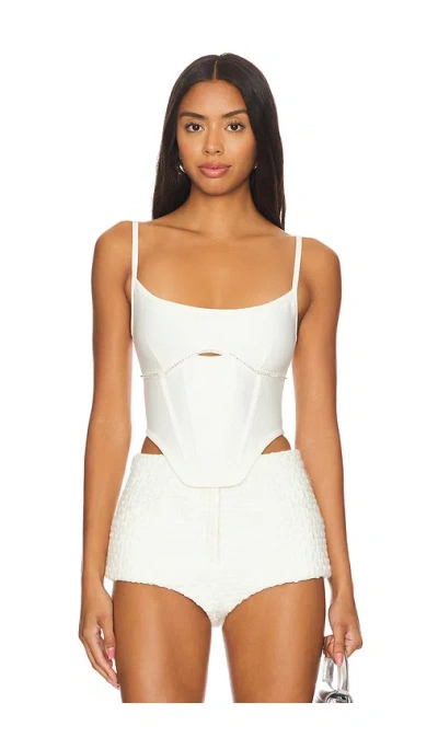 Superdown Gia Corset Top In White