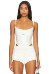Superdown Gia Corset Top In White