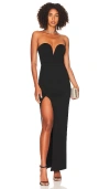 Superdown Gianna Sweetheart Slit Gown In Black