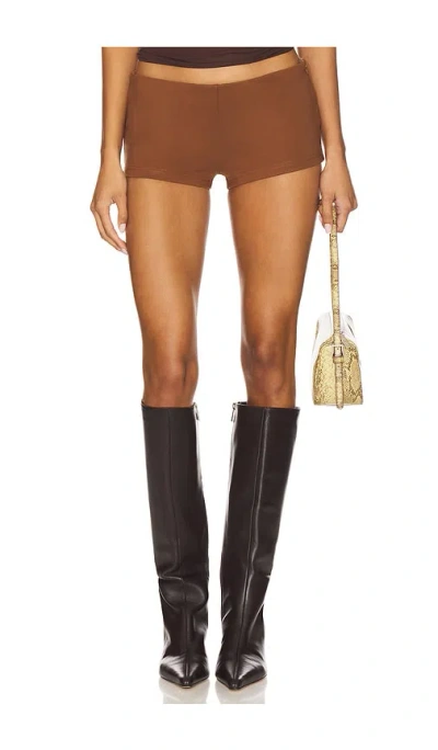 Superdown Giovanna Micro Short In Brown