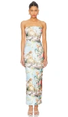 Superdown Harmony Maxi Dress In 蓝底碎花