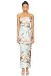 Superdown Harmony Maxi Dress In Blue Multi
