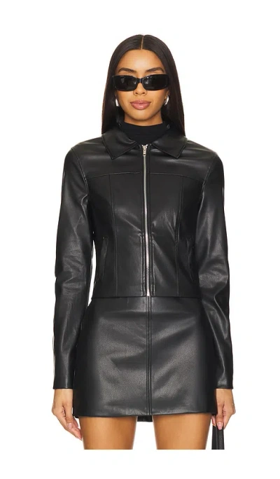Superdown Haydenn Faux Leather Jacket In Black