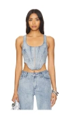 Superdown Ileen Corset Top In È½»åº¦æ°´æ´—