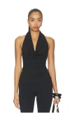 Superdown Imah Halter Top In Black