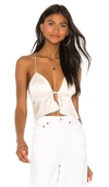 Superdown Isla Satin Top In Ivory