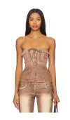 Superdown Jasmine Tube Top In Brown