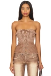Superdown Jasmine Tube Top In Brown