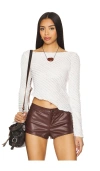 Superdown Jayne Long Sleeve Top In 白色