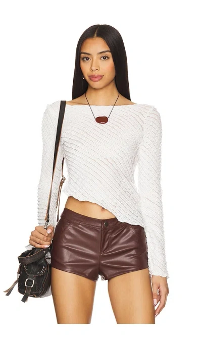 Superdown Jayne Long Sleeve Top In 白色