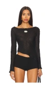Superdown Jayne Long Sleeve Top In 블랙