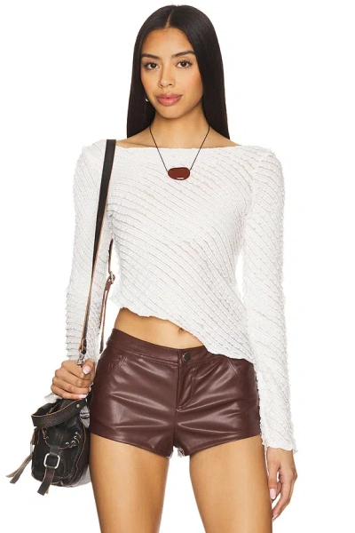 Superdown Jayne Long Sleeve Top In White