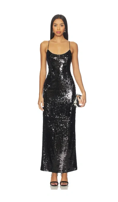 Superdown Jessie Sequin Maxi Dress In Black