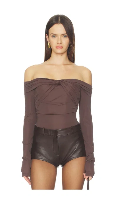 Superdown Jillian Bodysuit In Brown