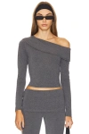 Superdown Oberteil Jordy Off Shoulder In Grey