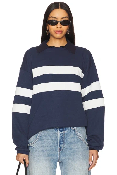 Superdown Jordy Oversized Crewneck In Navy