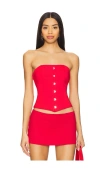Superdown Jordyn Corset Top In Red