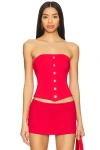 Superdown Jordyn Corset Top In Red