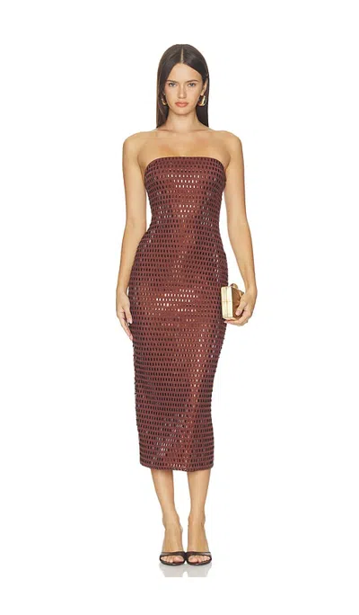 Superdown Josephine Midi Dress In Brown