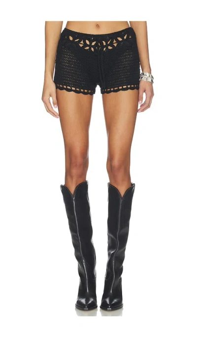 Superdown Julianna Crochet Short In Black