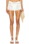 Superdown Julianna Crochet Short In White