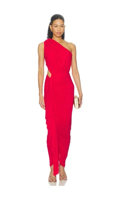Superdown Juliet Midi Dress In Fire Red