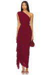 Superdown Juliet Midi Dress In Oxblood