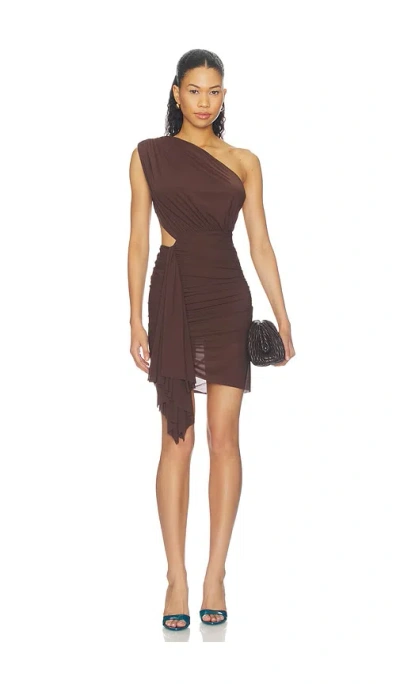 Superdown Juliet Mini Dress In Dark Brown