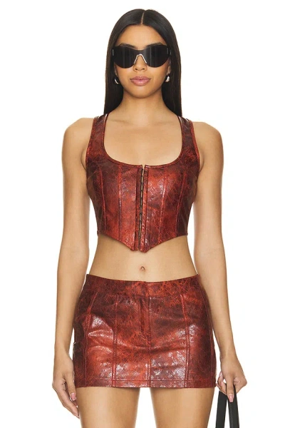 SUPERDOWN JUNO FAUX LEATHER TOP
