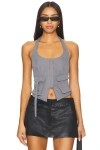 Superdown Kamryn Halter Top In Gray