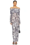 Superdown Karasi Maxi Dress In Navy & White