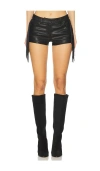 Superdown Gianna Faux Leather Shorts In 黑色