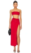 Superdown Karolyna Maxi Skirt Set In 红色