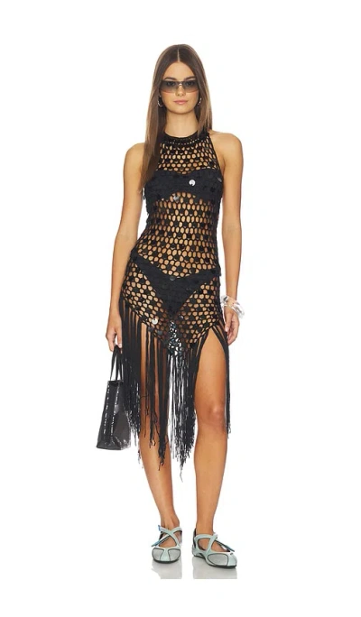 Superdown Karrigan Halter Midi Dress In Black