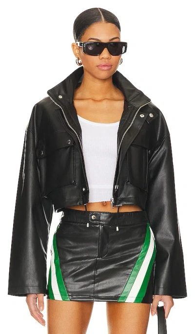 Superdown Katie Faux Leather Jacket In Black