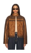 Superdown Katrina Faux Leather Moto Jacket In 브라운