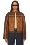 Superdown Katrina Faux Leather Moto Jacket In Brown