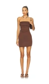 Superdown Kelia Strapless Mini Dress In Brown