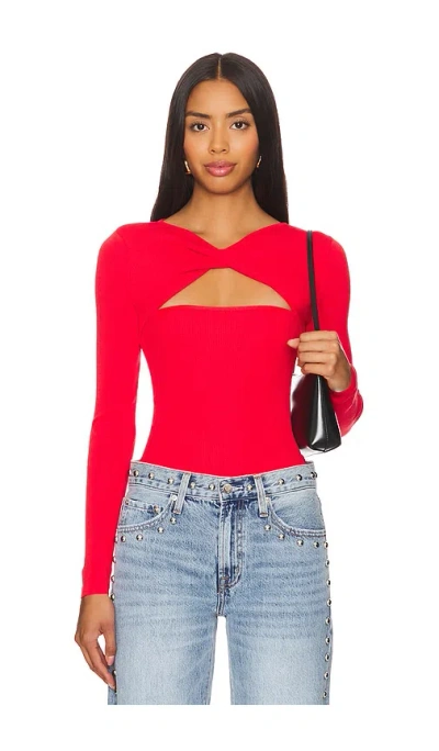 Superdown Kenzie Knit Top In Cherry