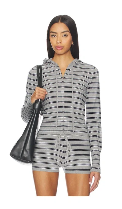 Superdown Kieryn Knit Zip Up In Gray
