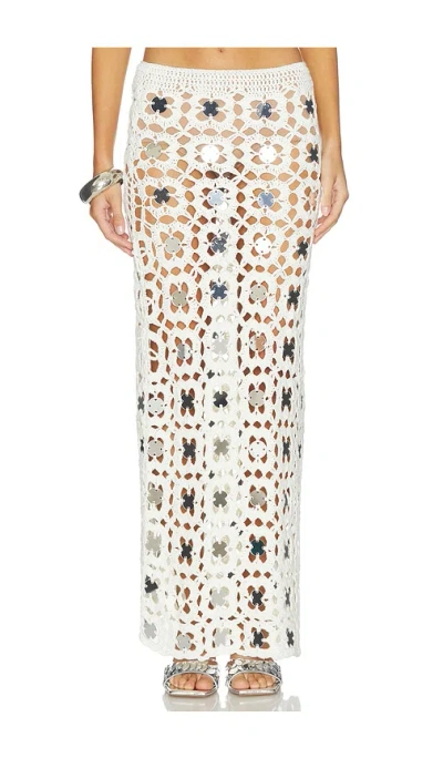 Superdown Kilah Crochet Maxi Skirt In White