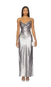 Superdown Kit Maxi Dress In Silver