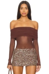 Superdown Koa Bodysuit In Chocolate Brown