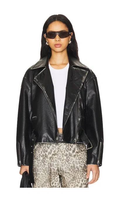 Superdown Lana Faux Leather Jacket In Black