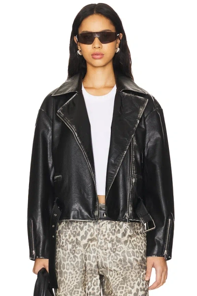 Superdown Lana Faux Leather Jacket In Black